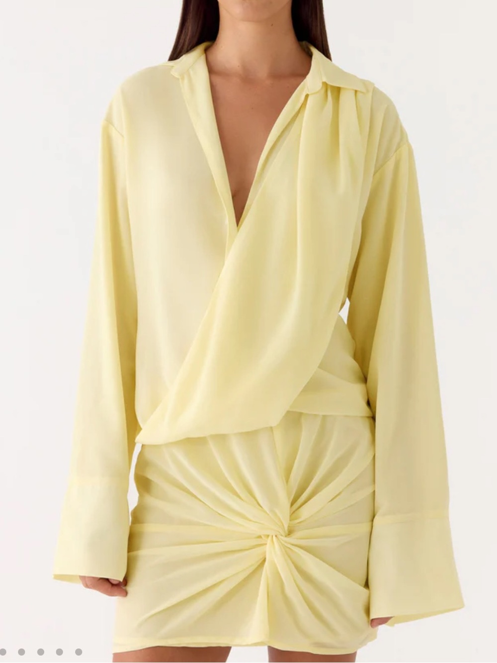 Peppermayo Pale Yellow Shirt Dress